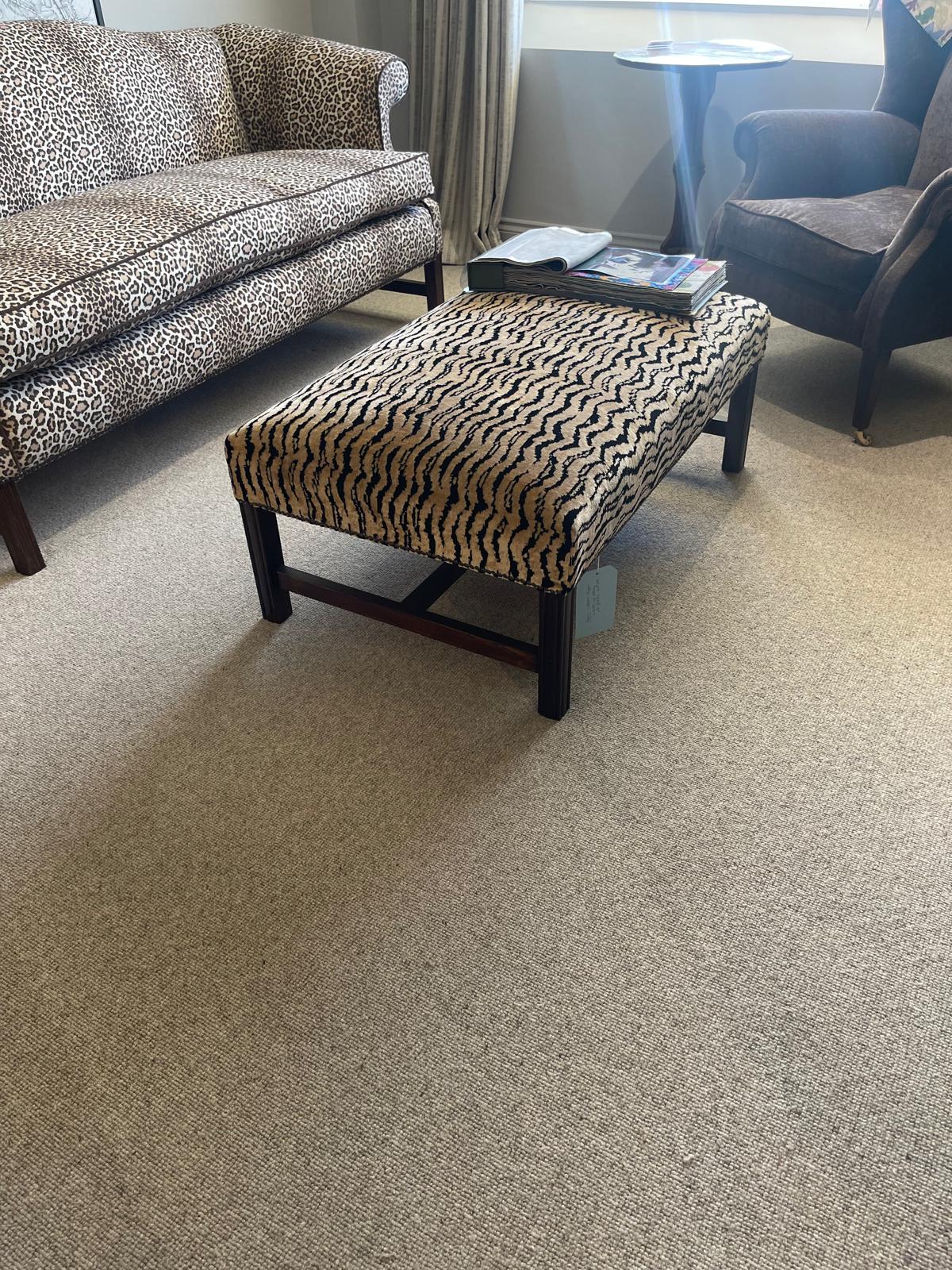 David Seyfried Chippendale sofa shown in the showroom